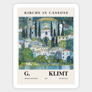 Gustav Klimt Kirche In Cassone Painting Exhibition Sticker